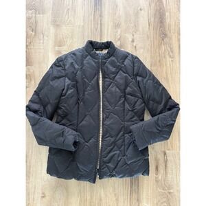 J. McLaughlin Women's Quilted Jacket Solid Black Pockets And Full Zip Size M